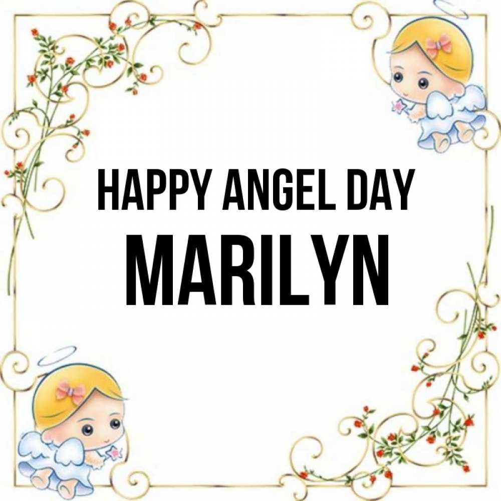 Greetings card с именем, Marilyn happy angel day девочки ангелы Greetings with text for free download 
