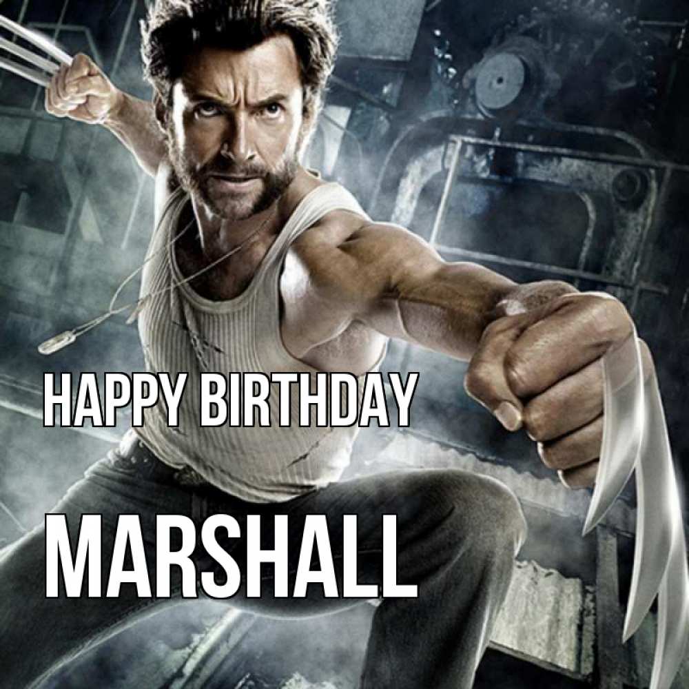 Greetings card с именем, Marshall Happy Birthday супергерой в ярости Greetings with text for free download 