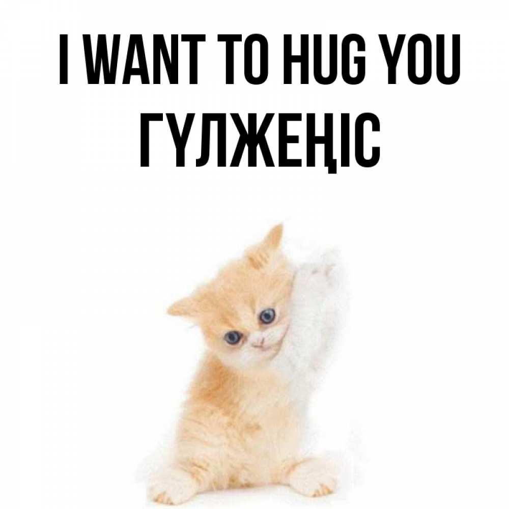 Greetings card с именем, ГҮЛЖЕҢІС I want to hug you я хочу очень скорее обнимаешек Greetings with text for free download 