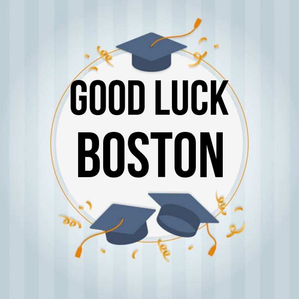 Greetings card с именем, Boston Good luck для студентов Greetings with text for free download 