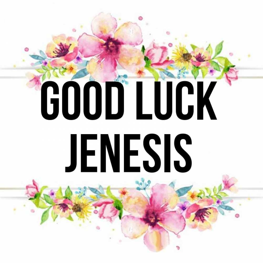 Greetings card с именем, Jenesis Good luck пусть повезет 1 Greetings with text for free download 