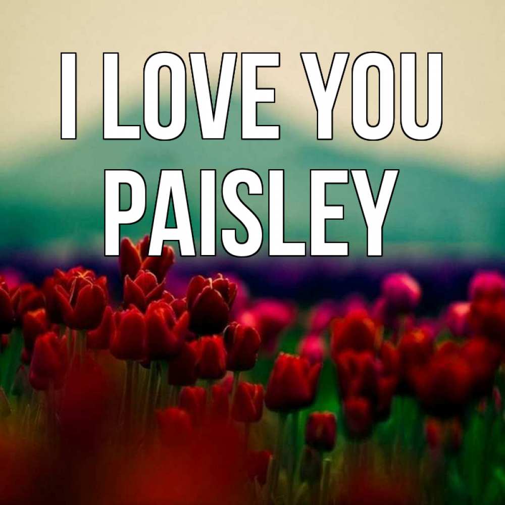 Greetings card с именем, Paisley I love you тюльпаны 4 Greetings with text for free download 