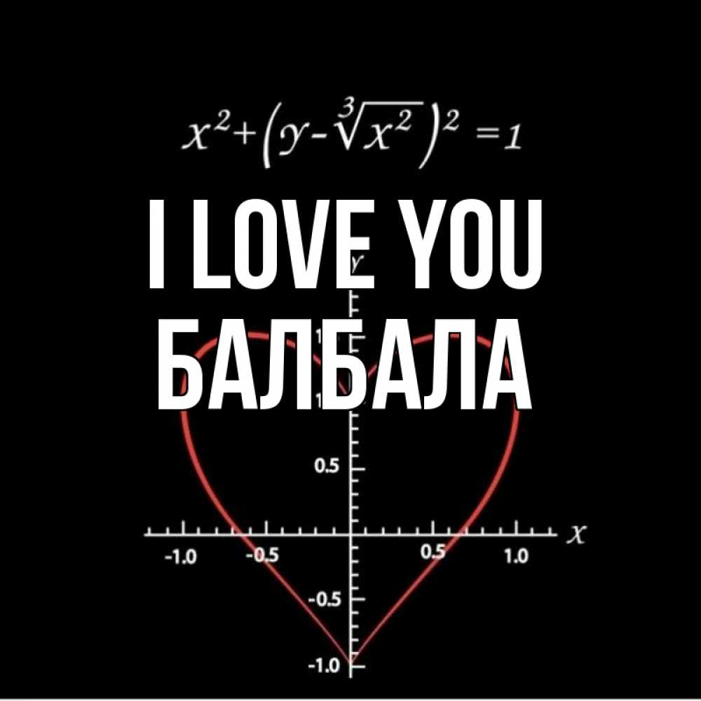 Greetings card с именем, БАЛБАЛА I love you сердечная формула Greetings with text for free download 