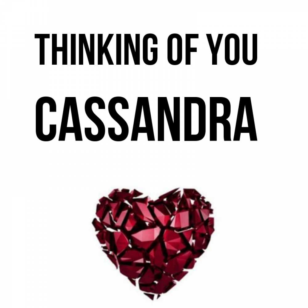 Greetings card с именем, Cassandra Thinking of you рубиновое 1 Greetings with text for free download 