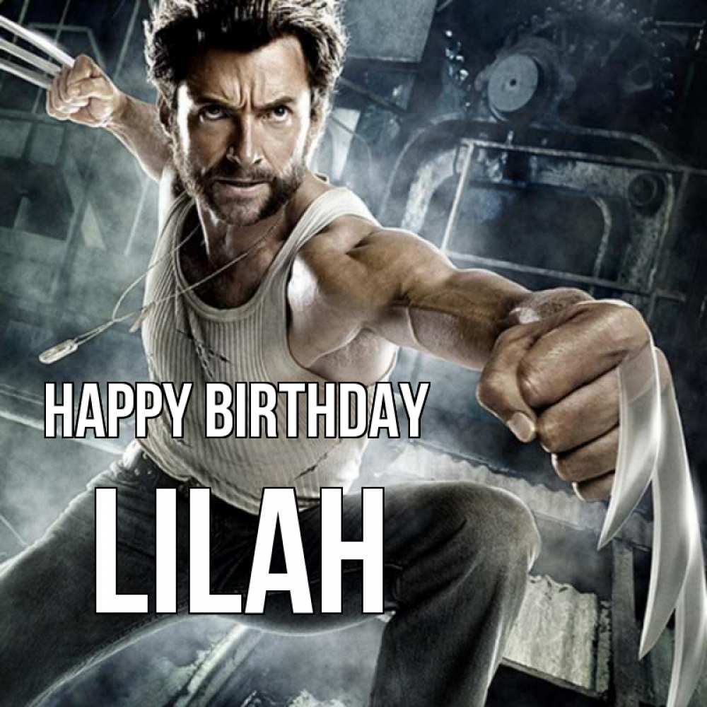 Greetings card с именем, Lilah Happy Birthday супергерой в ярости Greetings with text for free download 