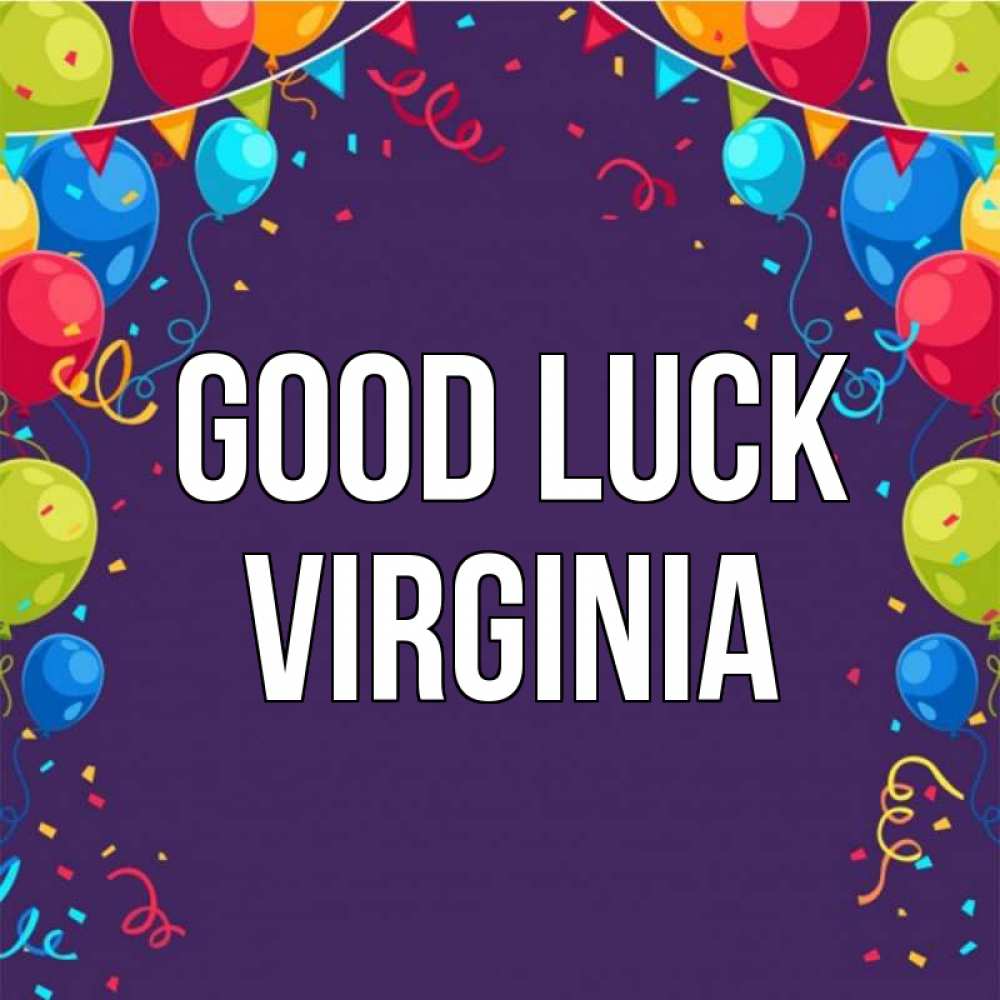 Greetings card с именем, Virginia Good luck шары Greetings with text for free download 