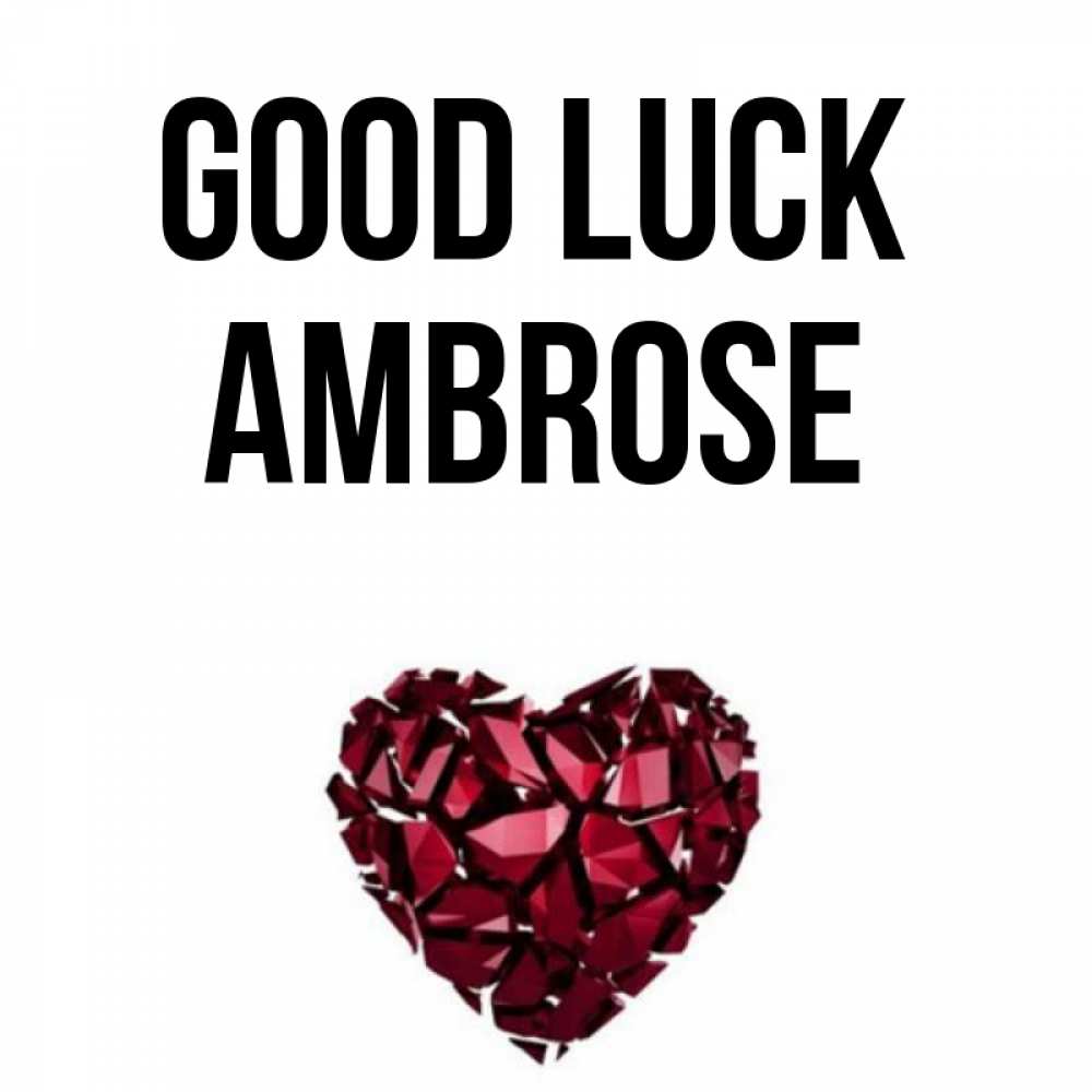 Greetings card с именем, Ambrose Good luck бордовое из кристаллов  1 Greetings with text for free download 