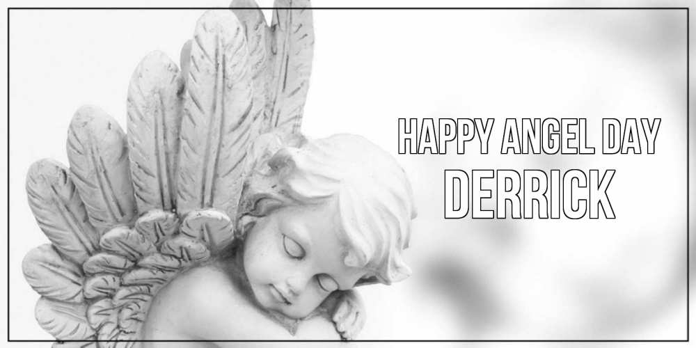 Greetings card с именем, Derrick happy angel day скульптура, день ангела Greetings with text for free download 