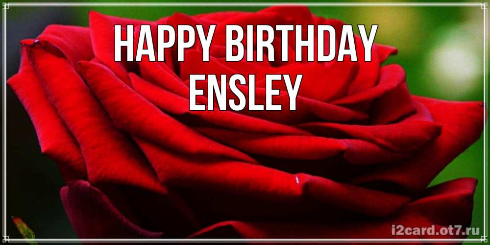 Greetings card с именем, Ensley Happy Birthday розочка очень красивая Greetings with text for free download 