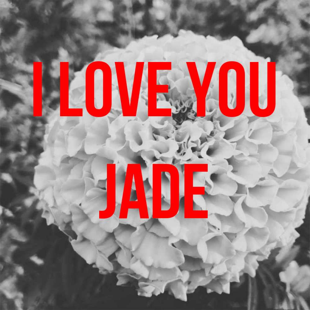 Greetings card с именем, Jade I love you подпись Greetings with text for free download 