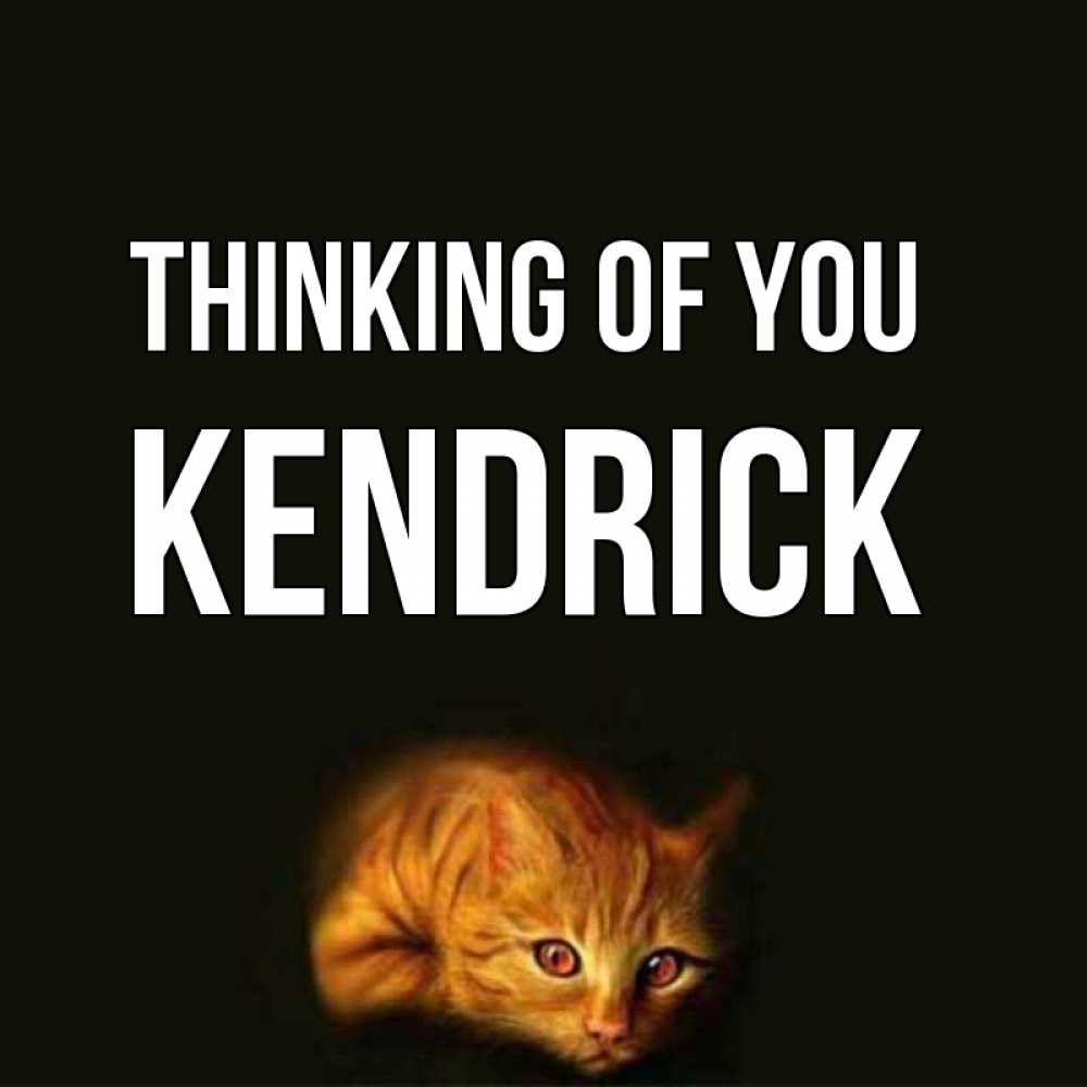 Greetings card с именем, Kendrick Thinking of you рыжий Greetings with text for free download 