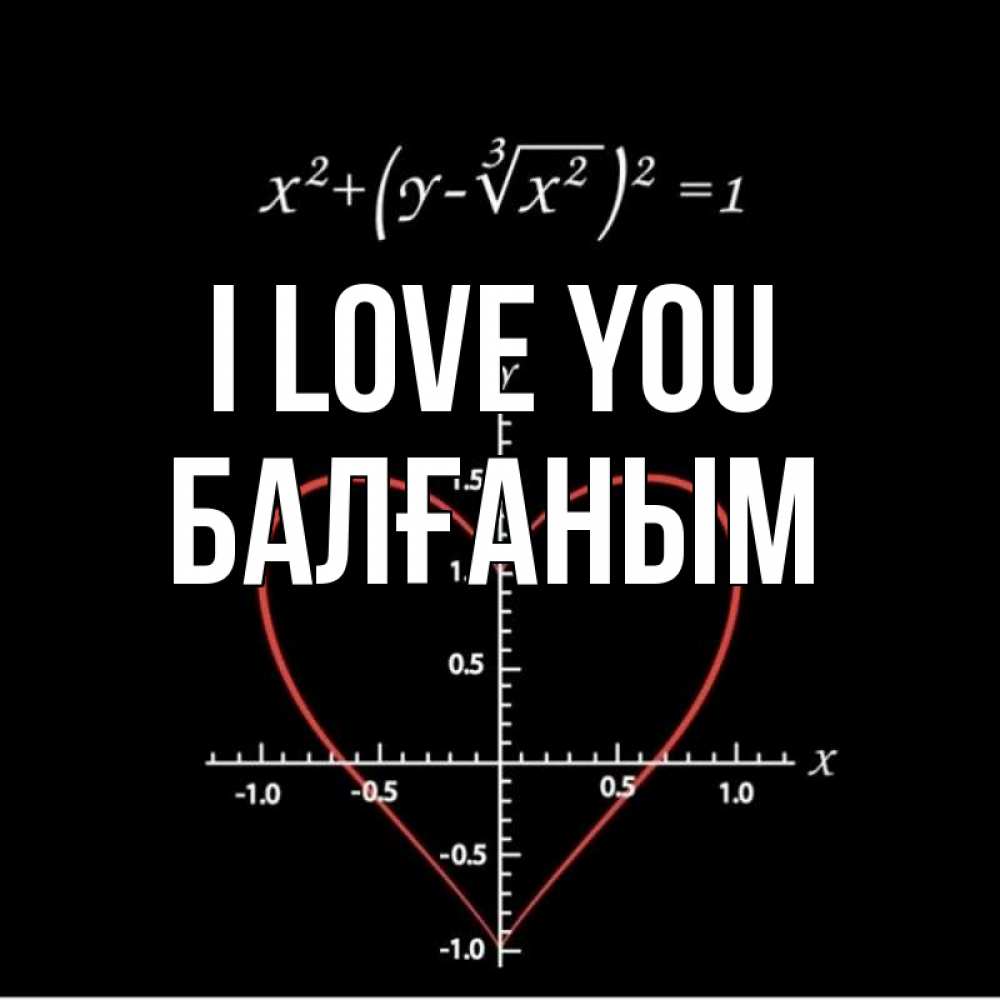 Greetings card с именем, БАЛҒАНЫМ I love you сердечная формула Greetings with text for free download 