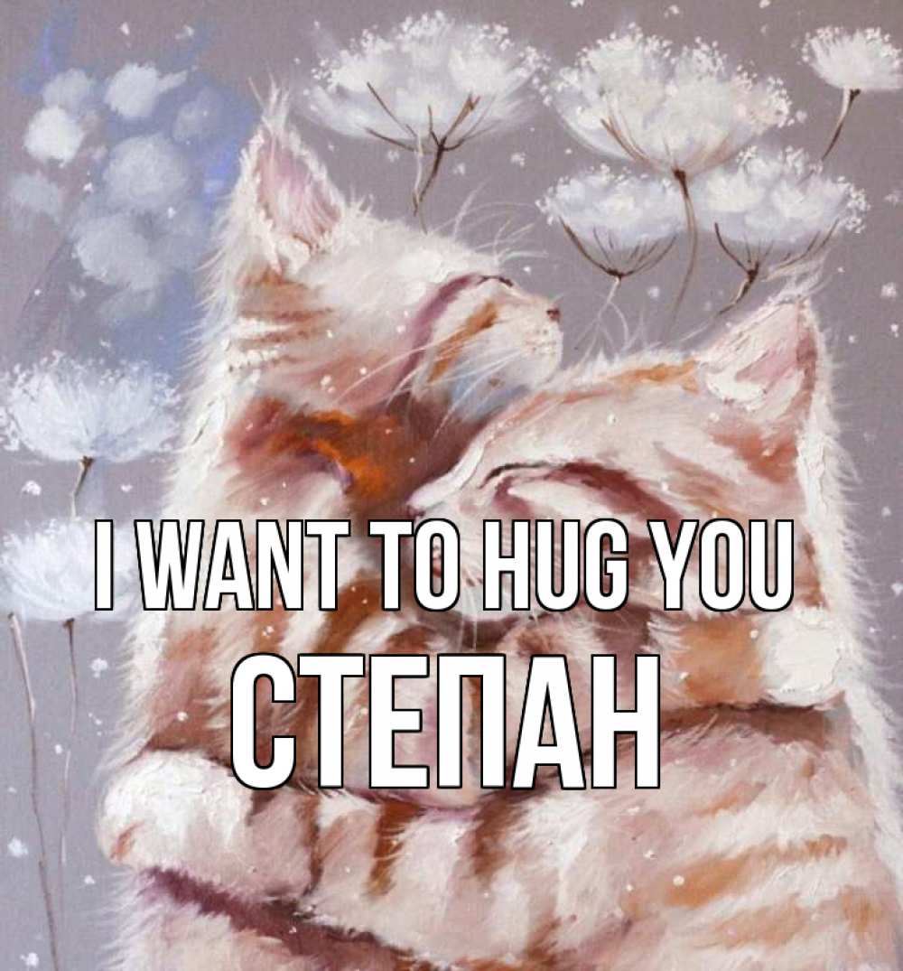 Greetings card с именем, Степан I want to hug you Море и горы Greetings with text for free download 