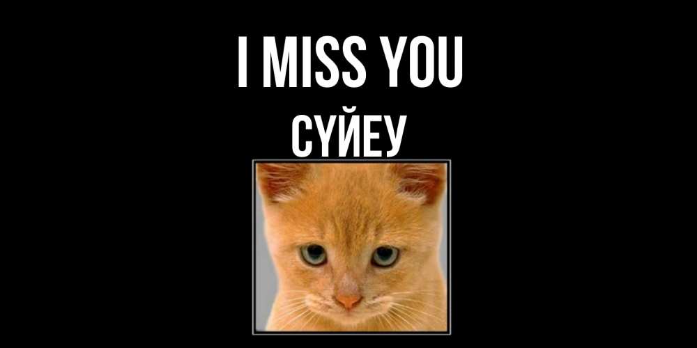 Greetings card с именем, СҮЙЕУ I miss you открытки рыжий котенок скучает по тебе Greetings with text for free download 