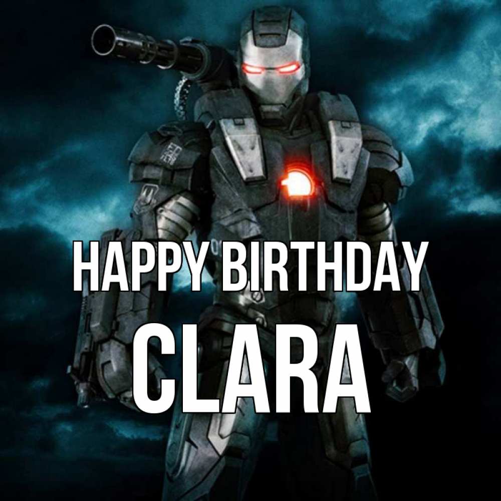 Greetings card с именем, Clara Happy Birthday марвел супергерой в новом костюме Greetings with text for free download 