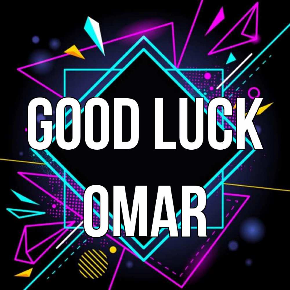 Greetings card с именем, Omar Good luck рамочки Greetings with text for free download 