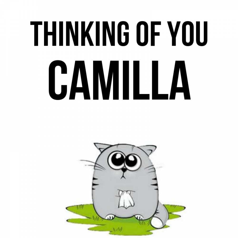 Greetings card с именем, Camilla Thinking of you тоска с платочком Greetings with text for free download 