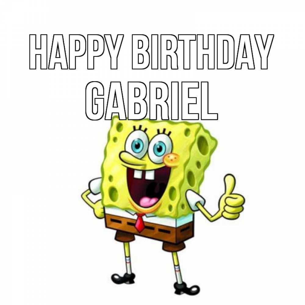 Greetings card с именем, Gabriel Happy Birthday герои мультфильмов Greetings with text for free download 