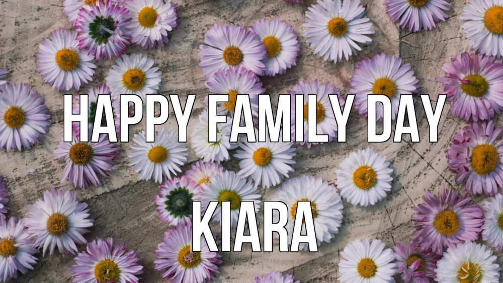 Greetings card с именем, Kiara happy family day с днем семьи Greetings with text for free download 