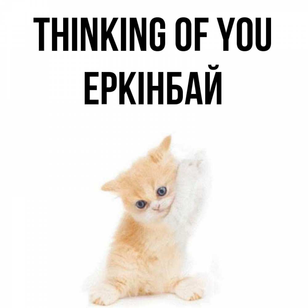 Greetings card с именем, Еркінбай Thinking of you зверушки и милота Greetings with text for free download 