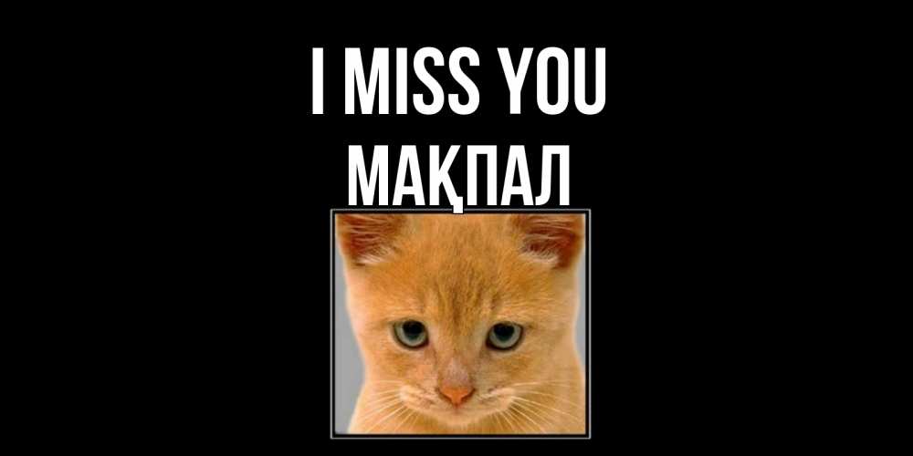 Greetings card с именем, МАҚПАЛ I miss you открытки рыжий котенок скучает по тебе Greetings with text for free download 