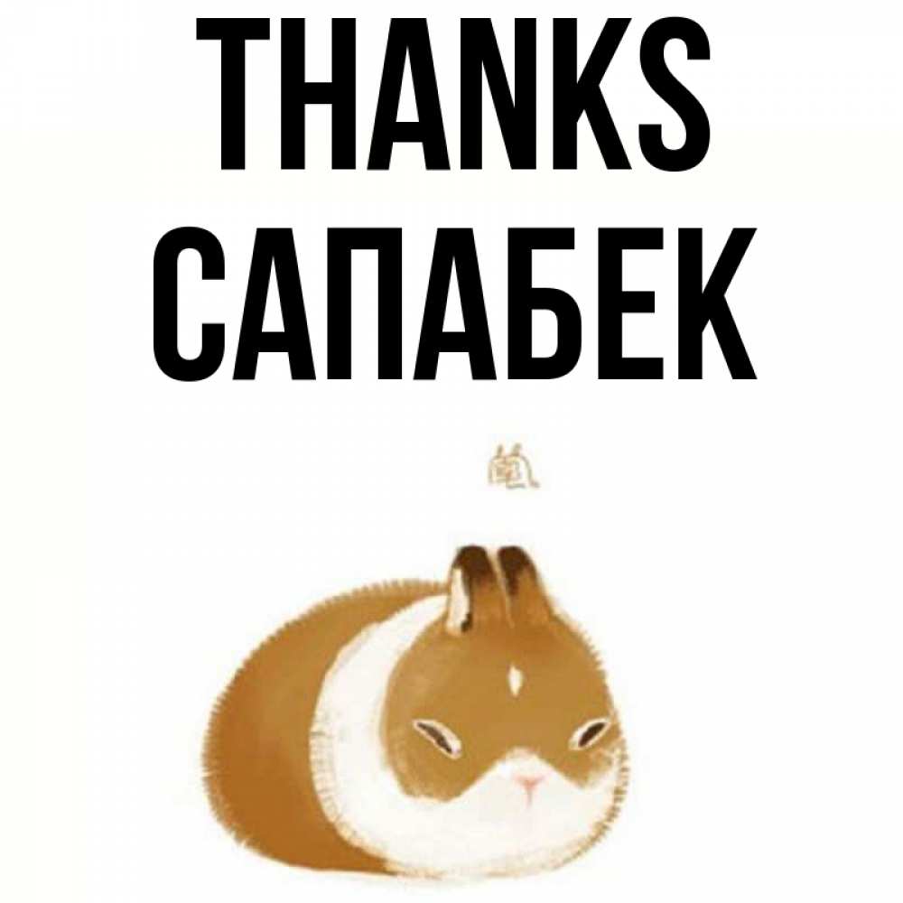 Greetings card с именем, САПАБЕК Thanks коричнево белый домашний питомец Greetings with text for free download 