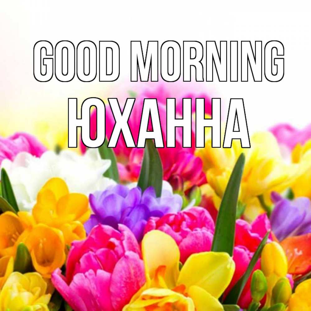 Greetings card с именем, Юханна Good morning создать открытку со свое подписью Greetings with text for free download 