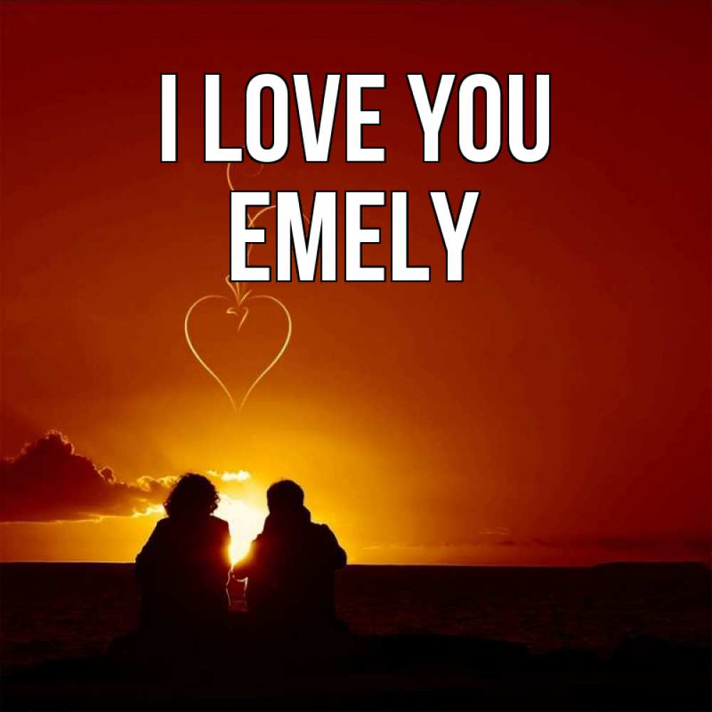 Greetings card с именем, Emely I love you небо Greetings with text for free download 