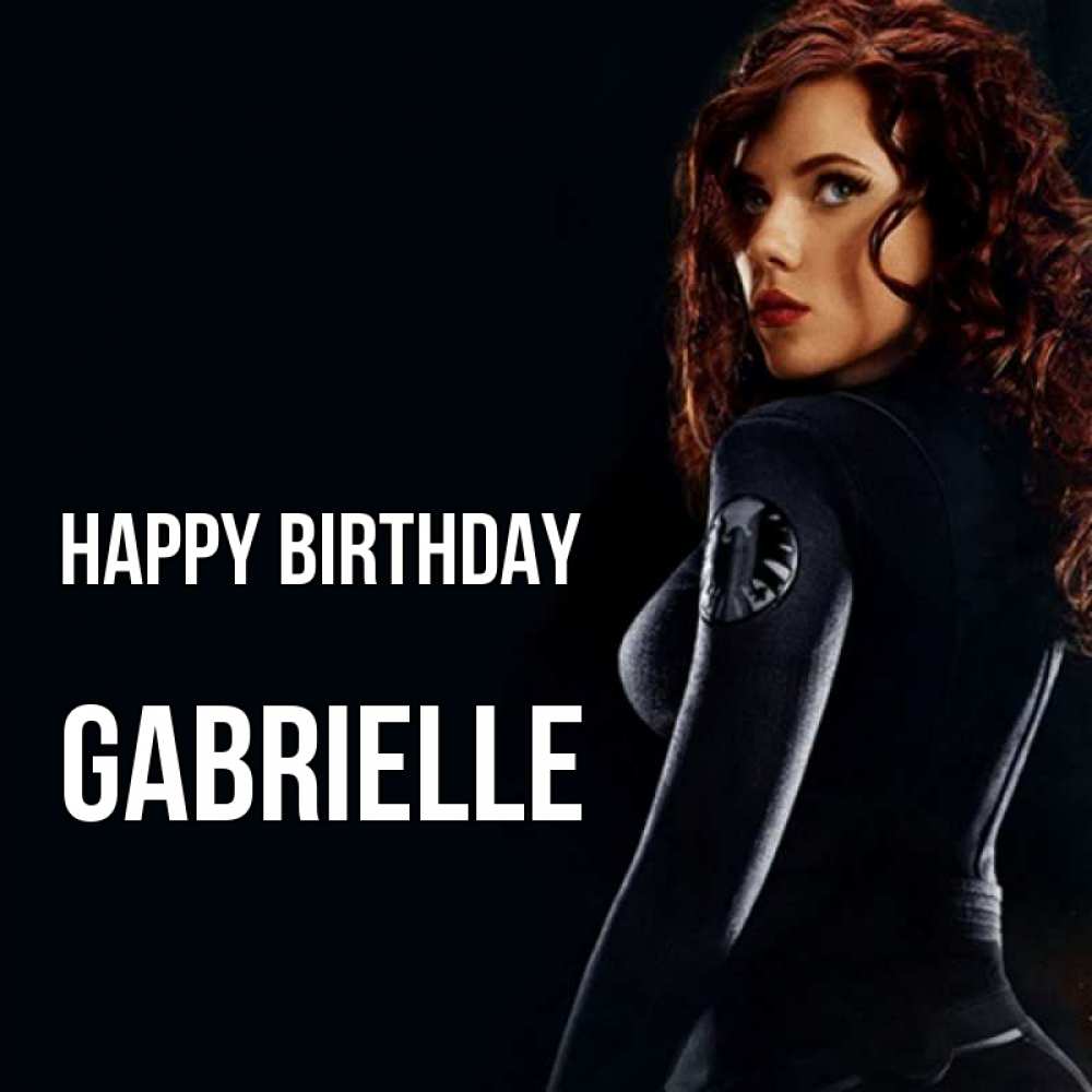 Greetings card с именем, Gabrielle Happy Birthday Марвел черная вдова Greetings with text for free download 