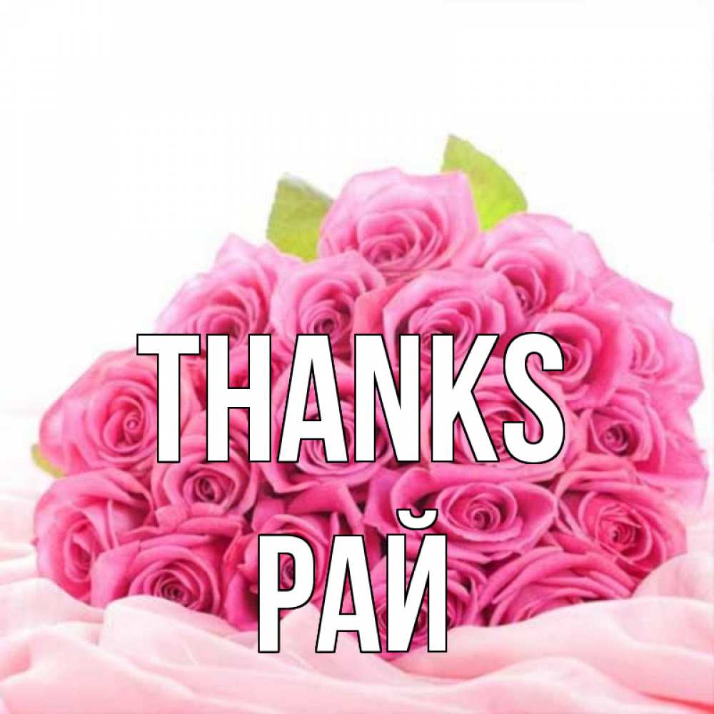 Greetings card с именем, РАЙ Thanks розовые розы с подписью Greetings with text for free download 