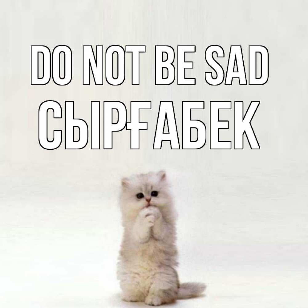 Greetings card с именем, СЫРҒАБЕК Do not be sad грустный кот Greetings with text for free download 
