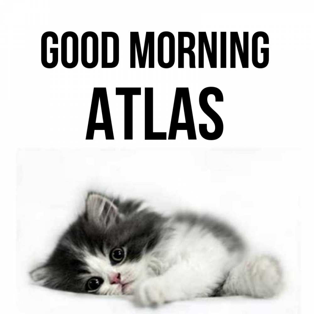 Greetings card с именем, Atlas Good morning кот лапки Greetings with text for free download 