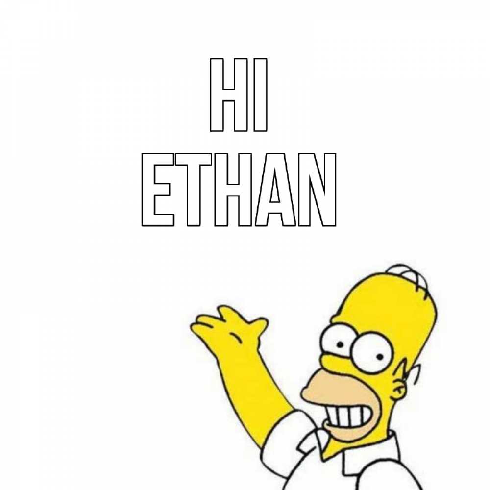 Greetings card с именем, Ethan Hi Симпсоны Greetings with text for free download 