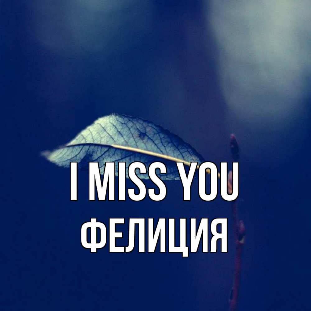 Greetings card с именем, Фелиция I miss you одна ветка 1 Greetings with text for free download 
