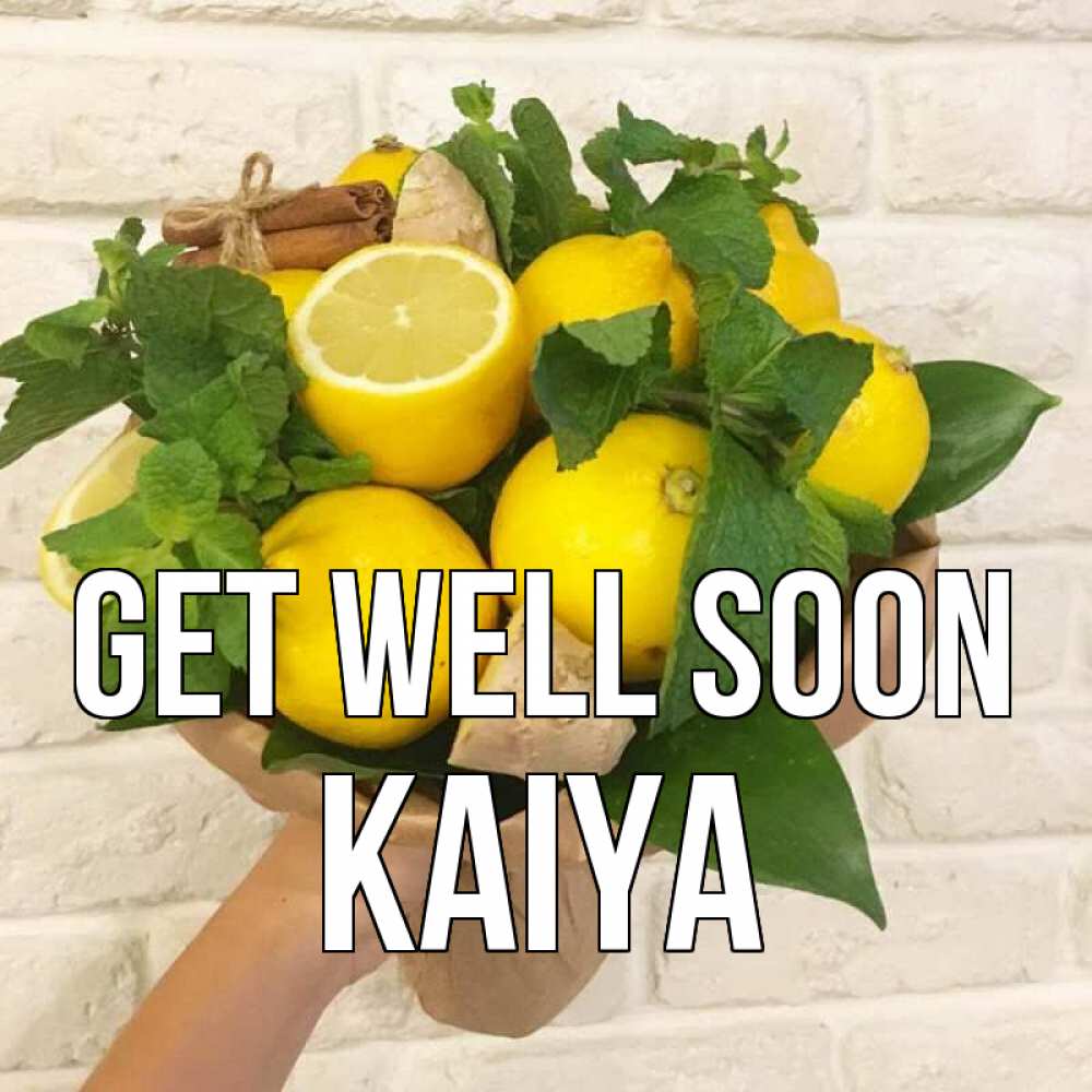 Greetings card с именем, Kaiya Get well soon витамины Greetings with text for free download 