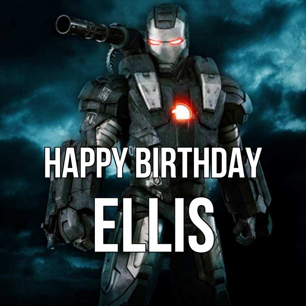Greetings card с именем, Ellis Happy Birthday марвел супергерой в новом костюме Greetings with text for free download 