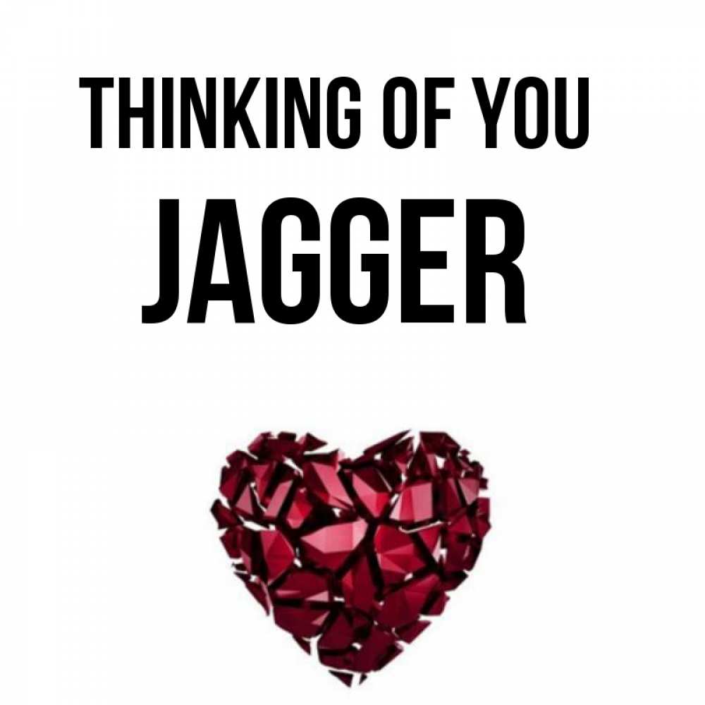 Greetings card с именем, Jagger Thinking of you рубиновое 1 Greetings with text for free download 