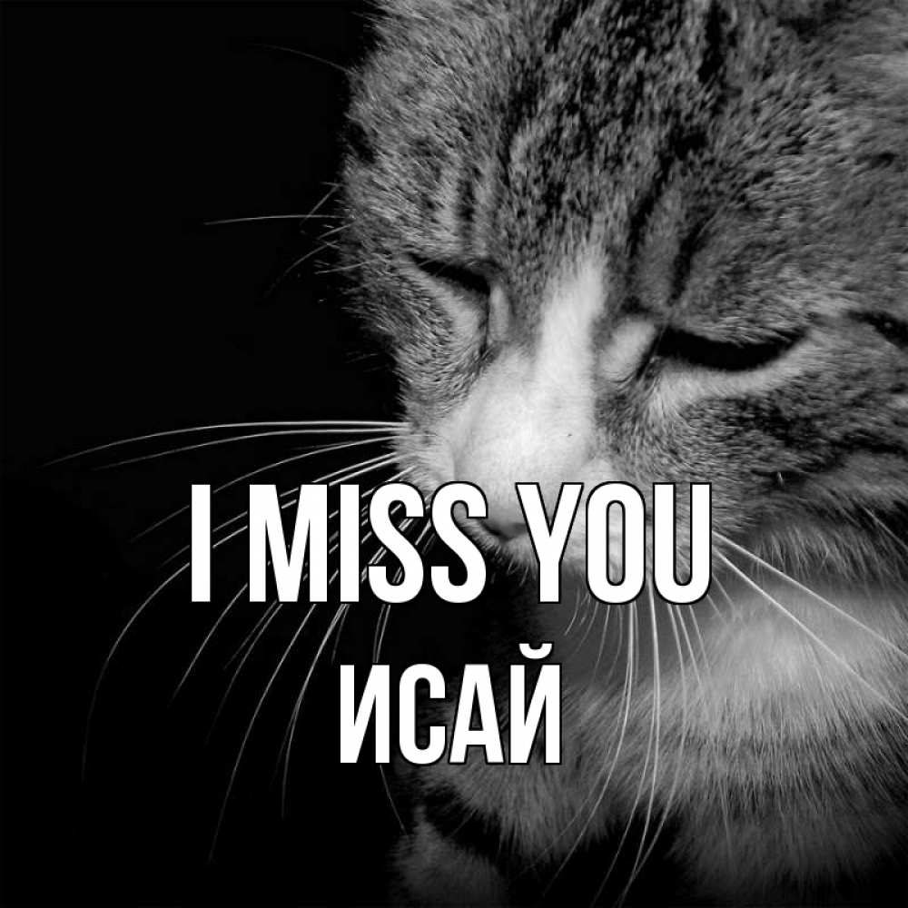 Greetings card с именем, Исай I miss you мне скучно Greetings with text for free download 