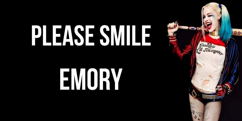 Greetings card с именем, Emory Please smile пожелания быть позитивным Greetings with text for free download 