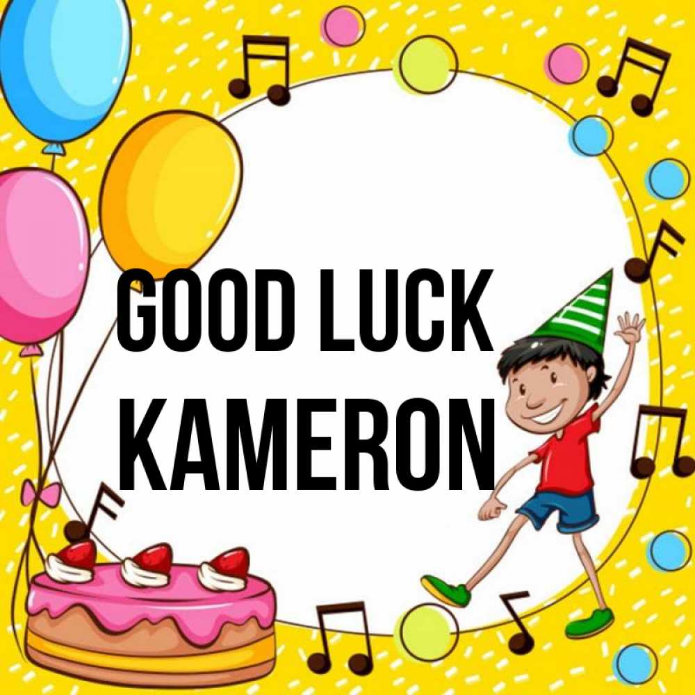 Greetings card с именем, Kameron Good luck открытка 1 Greetings with text for free download 
