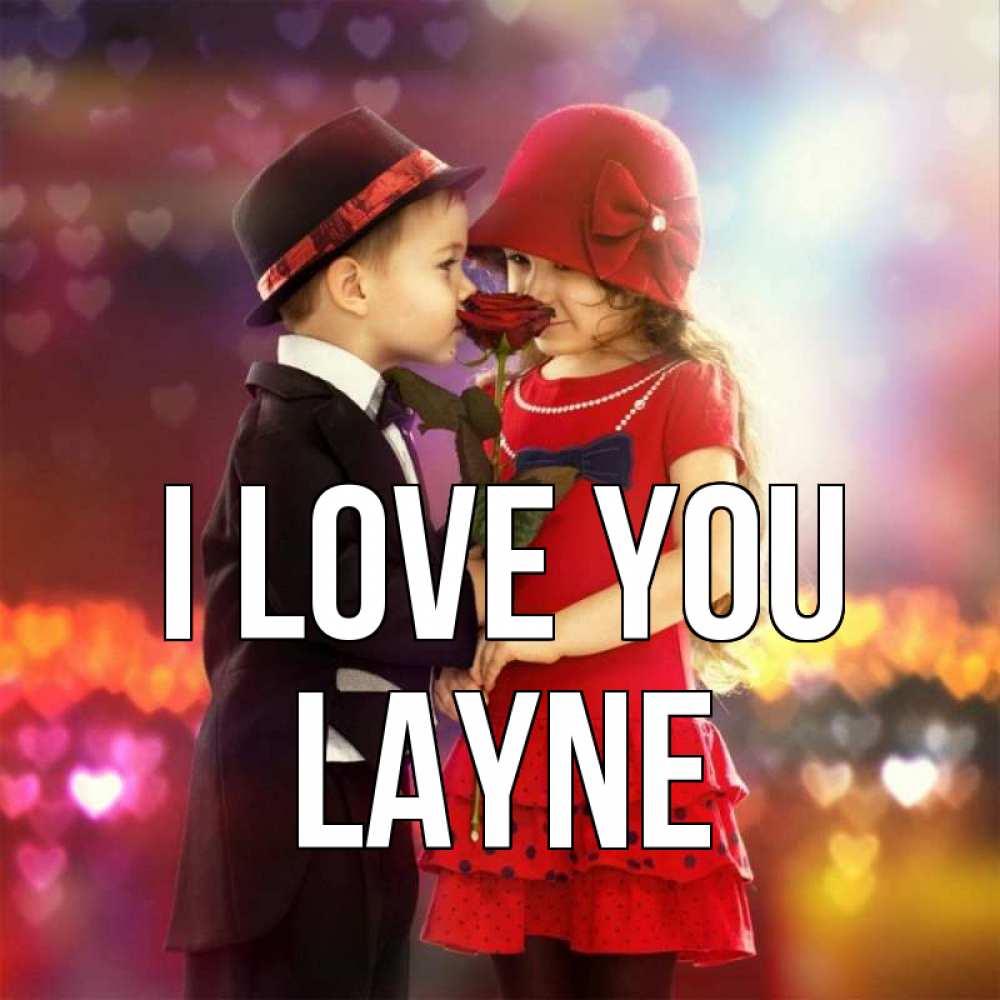 Greetings card с именем, Layne I love you черное и красное и роза Greetings with text for free download 