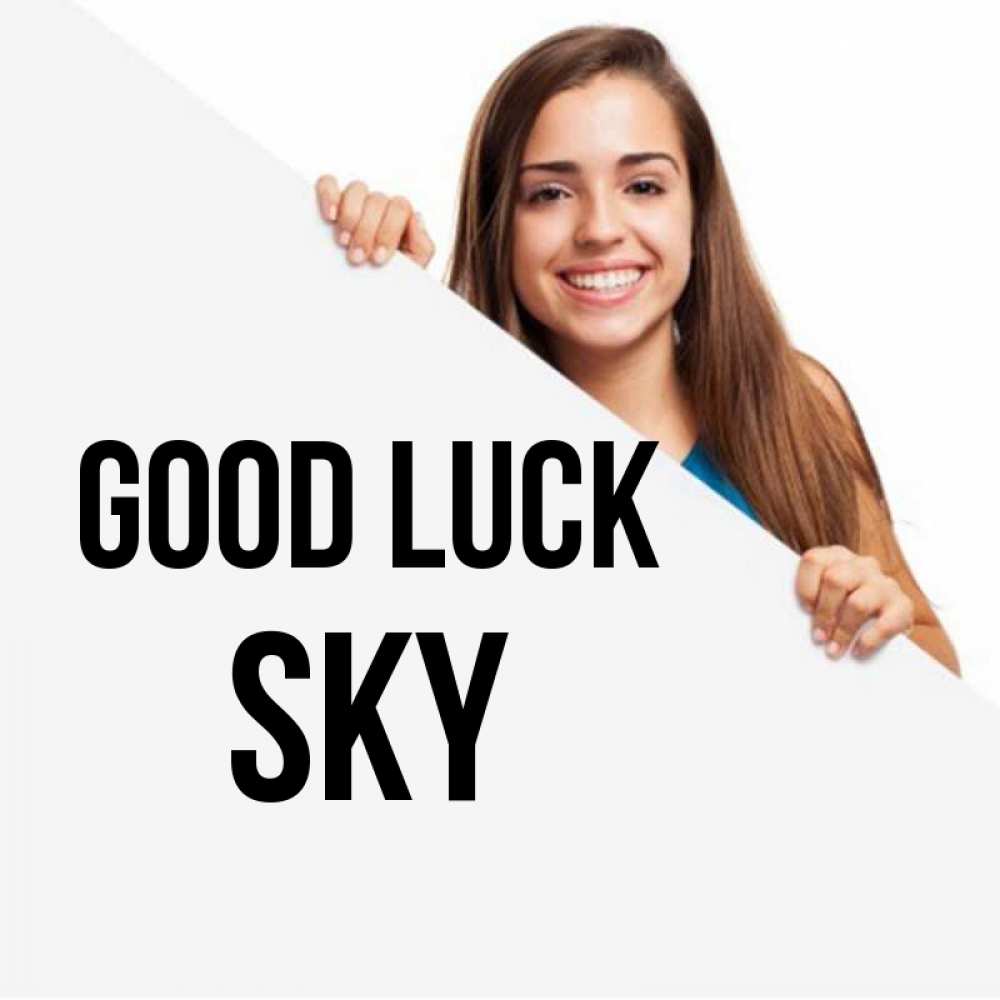 Greetings card с именем, Sky Good luck пусть тебе сегодня повезет Greetings with text for free download 