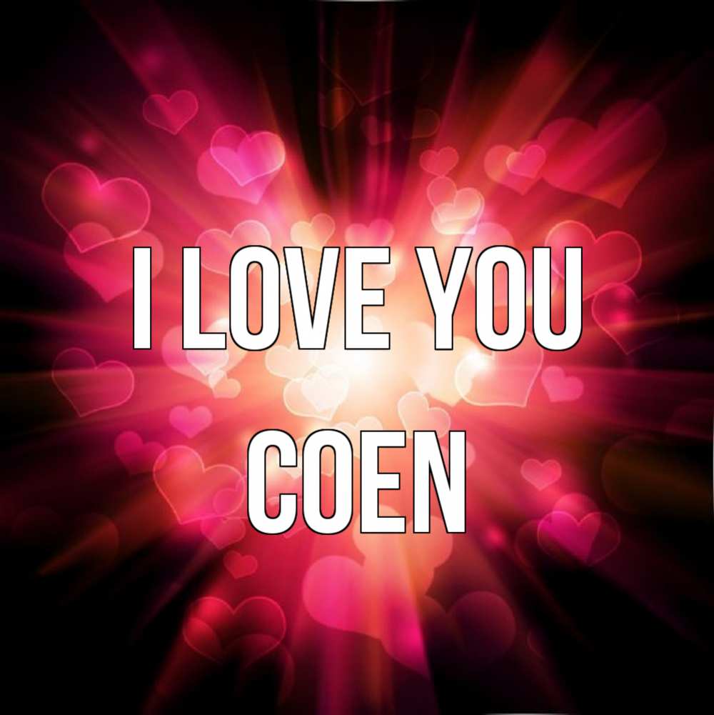 Greetings card с именем, Coen I love you рамочка 1 Greetings with text for free download 