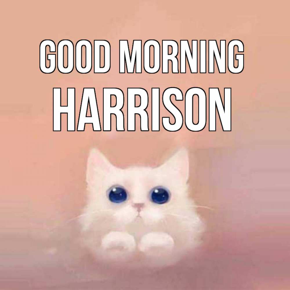 Greetings card с именем, Harrison Good morning на розовом фоне Greetings with text for free download 