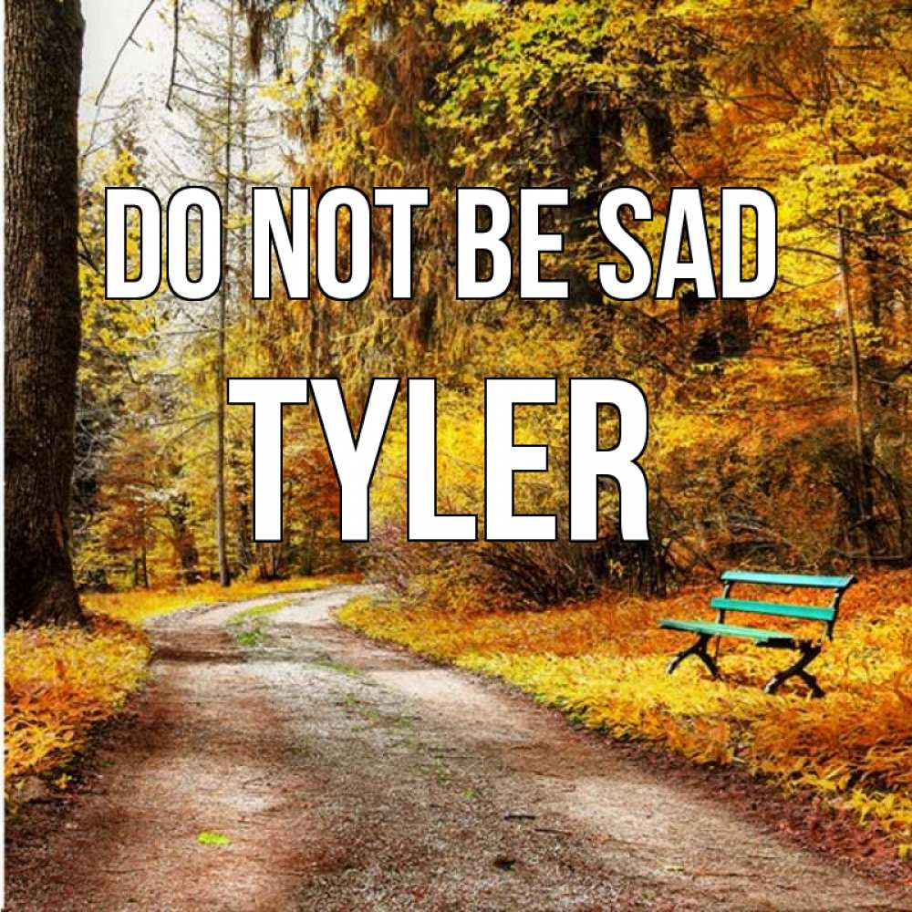 Greetings card с именем, Tyler Do not be sad зеленая лавочка Greetings with text for free download 