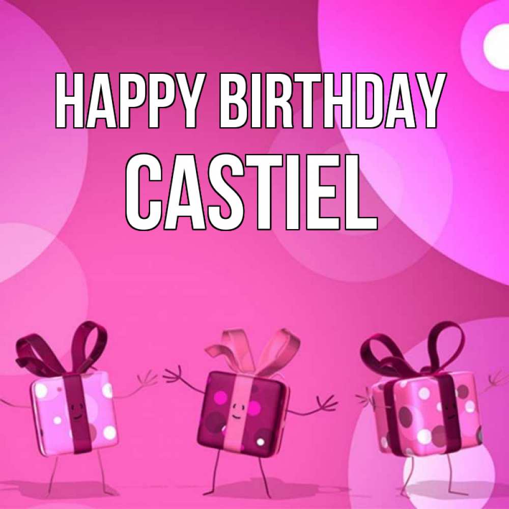 Greetings card с именем, Castiel Happy Birthday подарки с ножкам Greetings with text for free download 