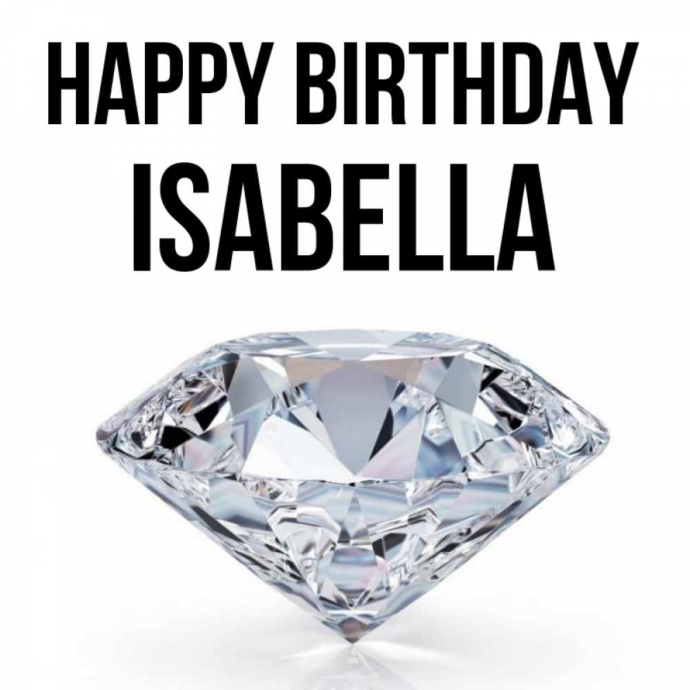 Greetings card с именем, Isabella Happy Birthday к пожеланием быть богатым Greetings with text for free download 