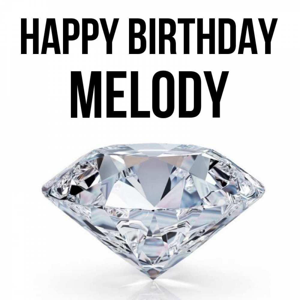 Greetings card с именем, Melody Happy Birthday к пожеланием быть богатым Greetings with text for free download 