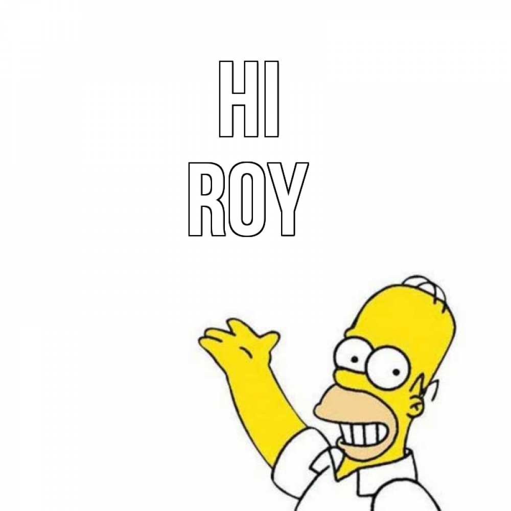 Greetings card с именем, Roy Hi Симпсоны Greetings with text for free download 