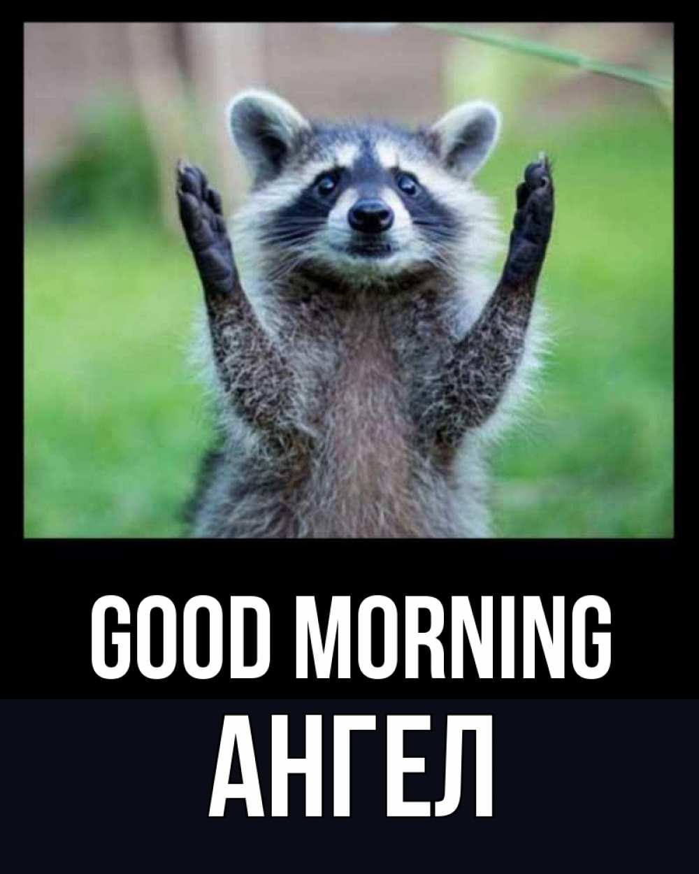Greetings card с именем, Ангел Good morning хорошее настроение утречком Greetings with text for free download 